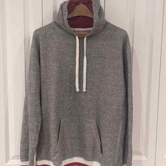 Hoodie Sweatshirt heathered black with red and white accents. Soft, Big & comfy! - Picture 1 of 5